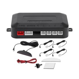 Motoforti Universal Car Auto Vehicle Reverse Backup Radar System Reverse Parking Sensors Alarm Buzzer Reminder Distance Detection White 4 Pcs Parking Sensors