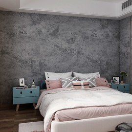 3yecao 24"×591" Darker Grey Blue Black Concrete Wallpaper Peel and Stick 3D Textured Concrete Cement Concrete Contact Paper Matte Vinyl Wrap Removable Wall Stickers for Walls Bedroom Garage Bathroom