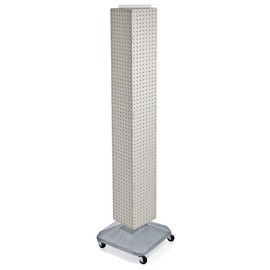 Azar Displays 703390-WHT Standard Four- Sided Interlocking Pegboard Floor Display, White Translucent Color
