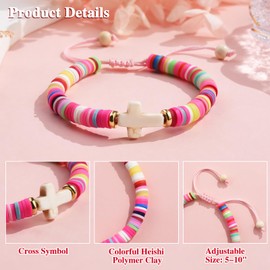 QianSiLi First Communion Baptism Gifts Cross Bracelet for Women Christian Catholic Religious Bracelet Confirmation Birthday Christmas Easter Gifts for Teen Daughter Granddaughter Sister Niece