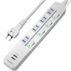 SAYBOUR Tap with USB 3.4A, White, Power Strip, Lightning Guard,