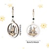 6PCS Christmas Reindeer Hanging Pendants - Hollow Wooden Baubles for