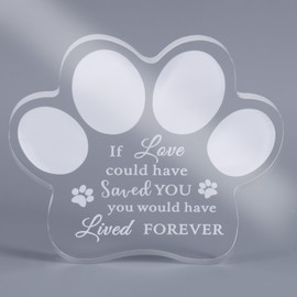 Tinoaly Pet Memorial Ornament Crystal 11 x 9.5 cm Pet Memorial Ornament Gifts for Losing a Dog or Cat Keepsake for Dogs and Cats Sympathy Gift (Claw)