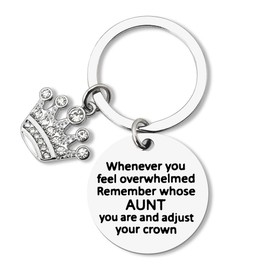 Inspirational Gifts for Women Aunt Keychain Gifts for Aunt Gifts from Nephew Niece Auntie Christmas Birthday Gifts for Aunty Whenever You Feel Overwhelmed Remember Whose Aunt Keychains Engraved