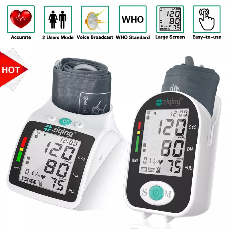 ZIQING Automatic Upper Arm Blood Pressure Monitor Digital Machine Meter