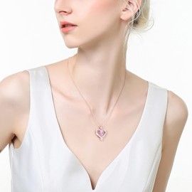 ASHLI JENA Jewelry for Women Infinity Heart Necklaces for Women Birthstone Necklaces for Women 18K Rose Gold Filled 925 Sterling Silve