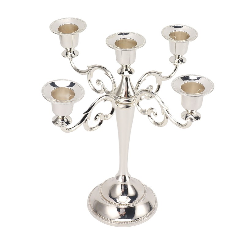 5 Arm Candlestick Holder Iron Retro Decorative Candle Holder Centerpiece