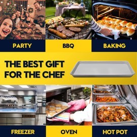 BIEAMA 6 Pack Half Size Baking Sheet Pan Aluminum Commercial Pan for Oven Freezer Bakery Hotel Restaurant 13" × 18"