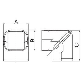 Inaba Denko SC-140-W Cosmetic Pipe Cover Slim Corner Elevation 90° Elevation 90° Bend, White