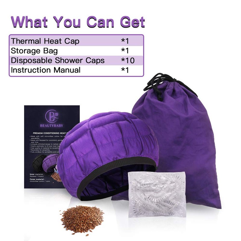 Beautybaby - Gorra térmica de acondicionamiento profundo inalámbrica, con tratamiento