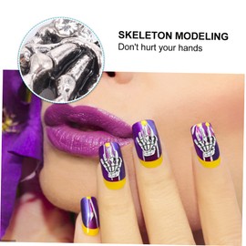 WOONEKY 10Pcs Alloy Skeleton Nail Art Decals DIY Manicure Decoration for Home and Professional Use Easy to Apply Natural and Artificial Nails