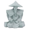 Fisherman Statue Sitting Fishing Old Man Figurine Small Desk Ornament