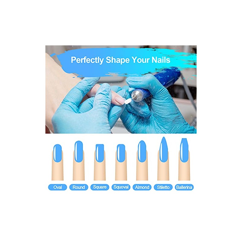 URAQT Ceramic Nail Drill Bits Sets, 10 pcs Electric Nail
