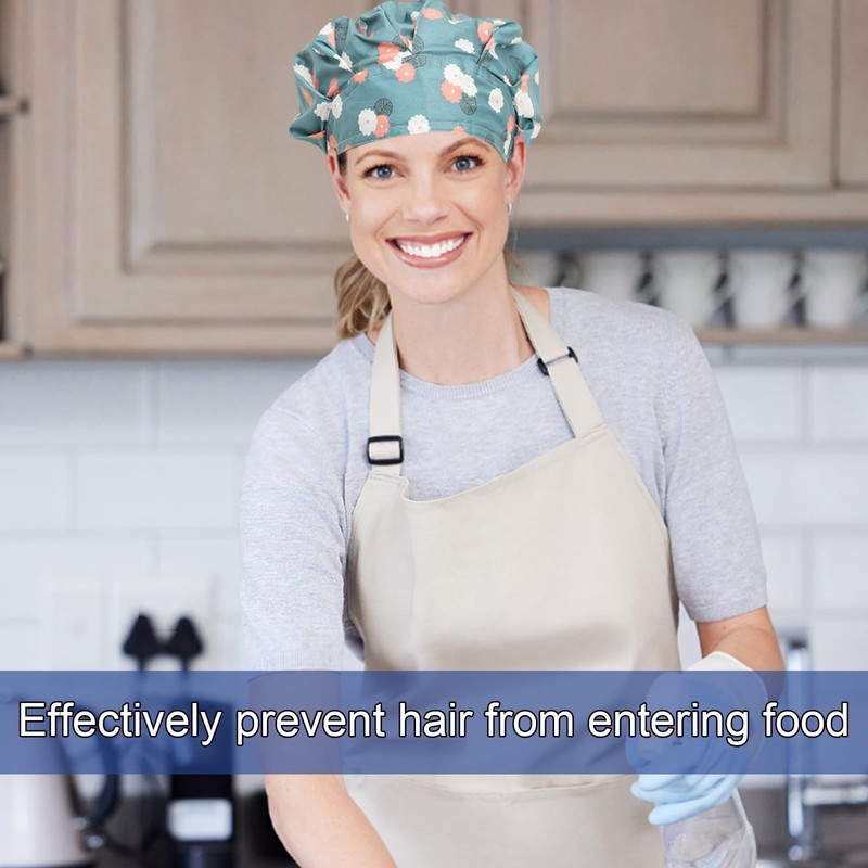 EUYKQNOI 3 Pcs Chef Half Mesh Catering Hats,Hairnets for Kitchen,Unisex
