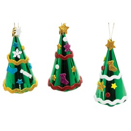 Baker Ross FE858 Christmas Tree Bauble Kits - Pack of 6, Make Your Own Christmas Decorations, Festive Tree Ornaments for Kids to Decorate and Display, Hanging Decorations for Christmas Trees