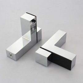 Staircase Glass Clamp Stair Brackets Holder Flat 2 Pcs or One Pair, Polished Chrome