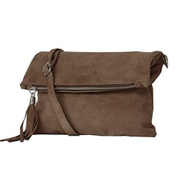 Zarolo M20590 Women's Shoulder Bag, Small Cross Body Real Leather Clutch Handbag, Italian, Handmade - Beige - s