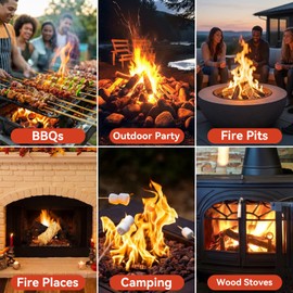 MAQIHAN 15PCS Quick Ignite Fire Starter - Fire Starter Rolls for BBQ Fireplace, Charcoal Starter for Indoor and Outdoor Use, Easily Light, Wax Wood Roll for Campfire, Chimney, Grill, Camping, Survival