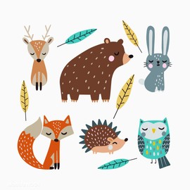 Pegatina decorativa calcomania para pared decoracion de dormitorios stickers estampa niño niña bebés infantil animales del bosque
