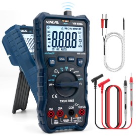 VENLAB Digital Multimeter, TRMS 6000 Counts Auto-Ranging, DC AC Volt Ohm Circuit Tester for Voltage, Current, Resistance, Diodes Continuity, Capacitance, Frequency, NCV, Temperature, Transistors