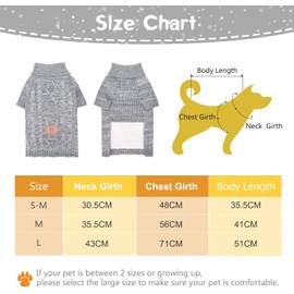 KOOLTAIL Turtleneck Dog Jumper, Knit Dog Sweater for Cold Weather - Warm Winter Pet Clothes forSmall Medium Large Dogs