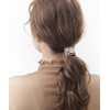VingTAINE H7730-BK- Embroidered Wire Pony Hook, Flower Hair Elastic Cute,