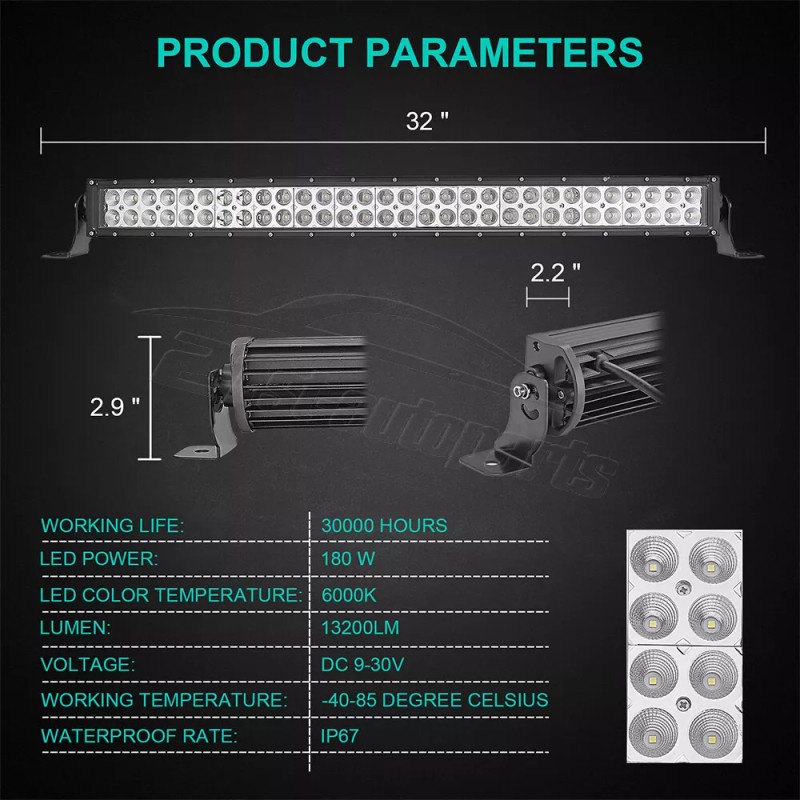 21ST For 2006-2010 Hummer H3 Bumper 32" Wide View Curved