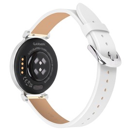 C2D JOY Leather Straps Compatible with Garmin Lily 2 Bands Smartwatch Replacement Watchband for Women (White)
