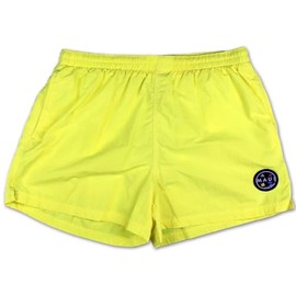 Maui and Sons Party Rocker Volley Men's Swim Trunks- Classic Neon Yellow Quick Drying Board Shorts Inspired by California Surf Culture