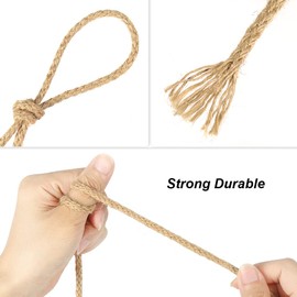 tenn well 5mm Thick Jute Twine String, 30M Braided Jute Garden Rope for Gardening, Cat Scratcher, Gift Wrapping and Crafts Decoration (Brown)
