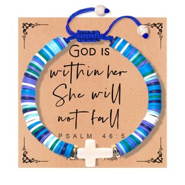 TOLOWOBK Christian Graduation Gifts for Her, Girls Religious Gifts for Women Jesus Bracelets Cross Bracelet 9 12 Year Old Catholic First Communion Confirmation Baptism Birthday Gifts for Teen Girls