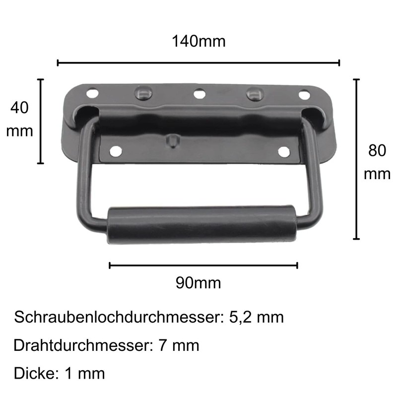 ORTAVA Pack of 2 Folding Handles, Spring-Loaded Box Handle, Cold