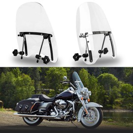 DREAMIZER Universal Motorcycle Windshield 19"x17" Claer Motorcycles Windscreen PC Wind Deflector for 1 or 7/8” Handle Bars Motorcycle Motorbike (19 inch x17 inch)