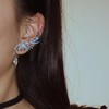 Yienate Fashion Silver Feather Earrings Angel Wings Crawler Climber Water