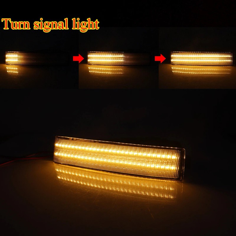 GTINTHEBOX 2X Clear Switchback LED White DRL Turn Signal Lights