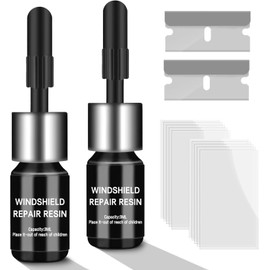 SuWeei 2 Pack Glass Repair Kit, Windshield Crack Repair kit, Quick Repair Scratch Chip Cracks Repair Kit
