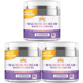5-In-1 Magnesium Cream-Magnesium Lotion for Sleep Soothing Discomfort, Moisturing&Hydrating with Lavender, Vitamin D3, Chamomile Suitable for Kids & Adults All Skin Types (1.7 FL OZ) (3PC)