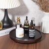 Round Decorative Tray Wood Bathroom Counter Organizer Farmhouse Kitchen Decor