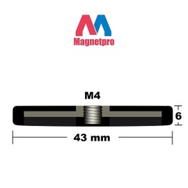 Magnetpro 4 Pieces Strong Rubber Coated Mounting Magnets Anti-Scratch, 30 LBS of Adhesive Power, Magnetic Assembly Base for Light Strips and Additional Mirrors The Outdoor Area