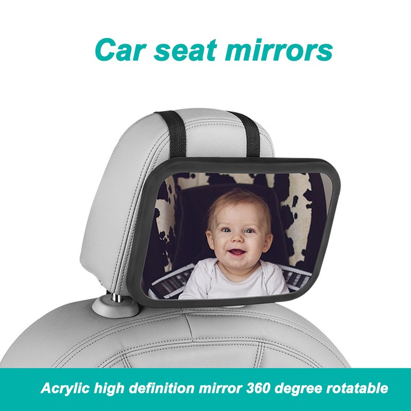 Baby Car Mirror Shatterproof 360 Degrees Adjustable Safe Durable Infant