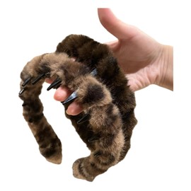 Xansema 2Pcs Fashion Non-Slip Headbands for Women Girls, Leopard Print Teeth Comb Hair Hoop Hairband Hair Accessories for Daily Use, Yoga, Spa, Parties (Deep Coffee Coffee, One Size)