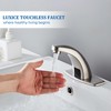 Luxice Brushed Nickel Touchless Bathroom Sink Faucet, Battery Operated Automatic