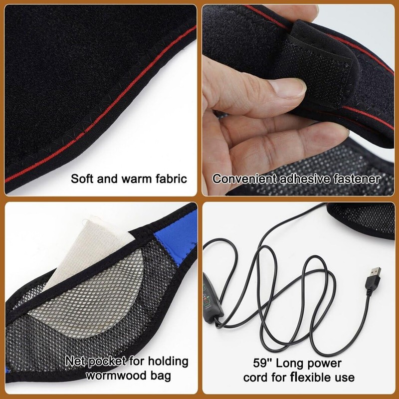 Heated Neck Wrap for Soreness Relief: USB Powered, 3-Level Temperature