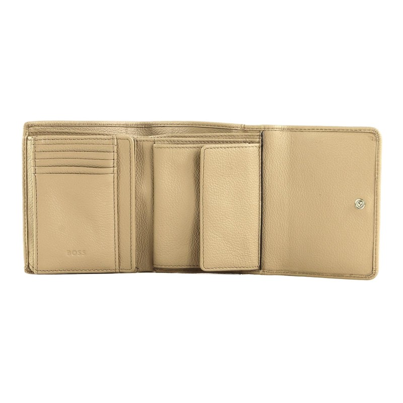 BOSS Women's Alyce Trifold Wallet, light beige