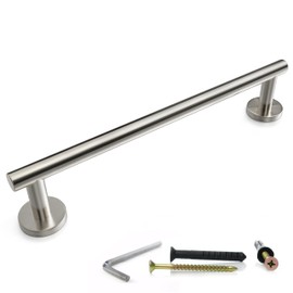 SAYONEYES Brushed Nickel Towel Bar 16 Inch – Heavy Duty Stainless Steel SUS304 Towel Holder Rack for Bathroom, Kitchen, Bedroom Wall Mounted - Single Layer Shower Towel Hanger Rod