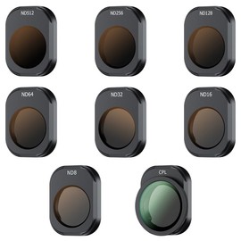 JJC ND CPL Filter Kit for DJI Mini 4 Pro, 8 Pack ND8 ND16 ND32 ND64 NND128 D256 ND512 Neutral Density Fixed Filters CPL Polarizer, Multi Coated Portable ND Filter Mini 4 Pro Drone Accessories