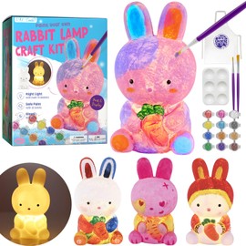 DIY-LAOESE Paint Your Own Bunny Lamp Kit, Art Supplies Arts & Crafts Kit, Painting kit for Kids 6-12, Arts and Crafts for Kids Ages 8-12, Toys Girls Boy Birthday Gift Ages 6 7 8 9 10 11 12+