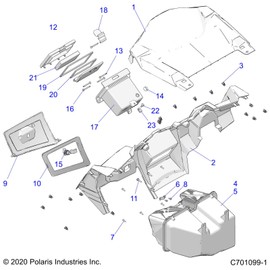 Polaris RZR Double Din Dash, Gloss Black, Genuine OEM Part 5439789-070, Qty 1