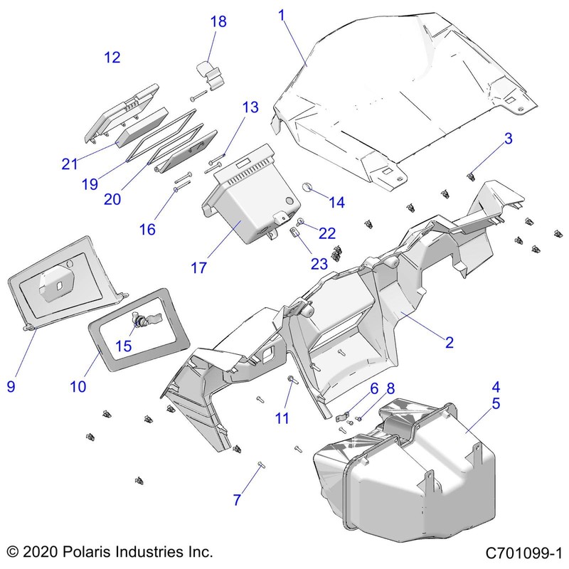 Polaris RZR Double Din Dash, Gloss Black, Genuine OEM Part