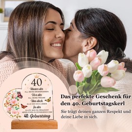 40th Birthday Women, Gifts for 40th Birthday Woman - Acrylic Plaque with Inspirational Engraving, 40th Birthday Women, 40th Birthday Gift Ideas for Mum, Sister, Wife, Colleague